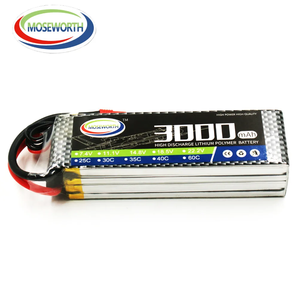 Lipo батарея 4S 14,8 V 3000mAh 40C для радиоуправляемого дрона самолета квадрокоптера вертолета самолета автомобиля радиоуправляемые игрушки литиевая батарея