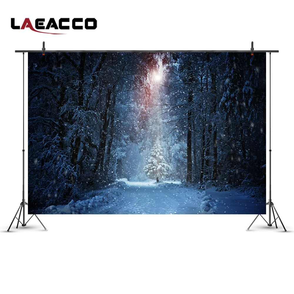

Laeacco Christmas New Year Photography Backgrounds Vinyl Winter Snow Forest Photo Backdrops For Studio Props Decoration For Home