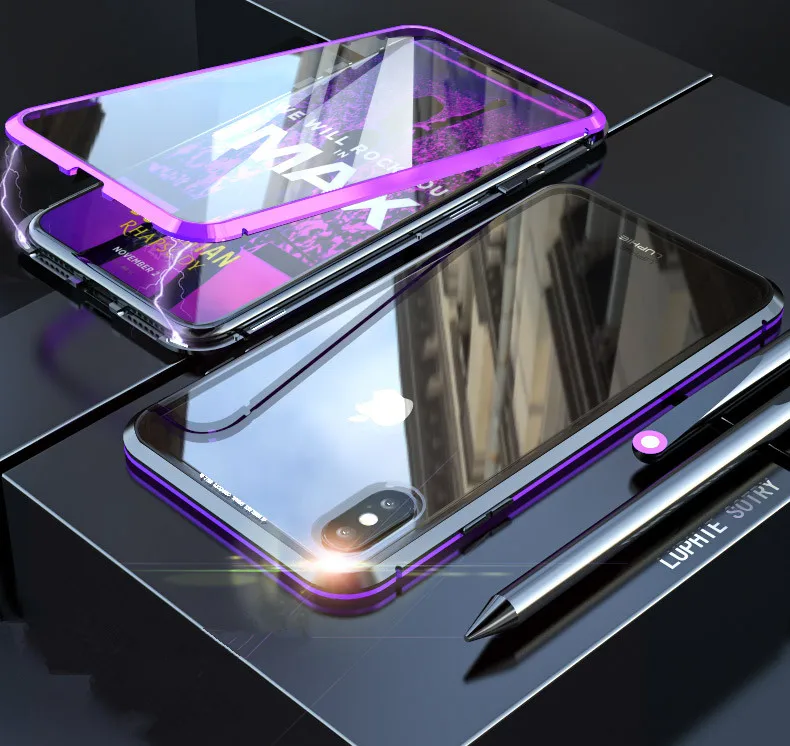 360 градусов полный защитный чехол для iphone 7 8 Plus XR XS Max противоударный алюминиевый
