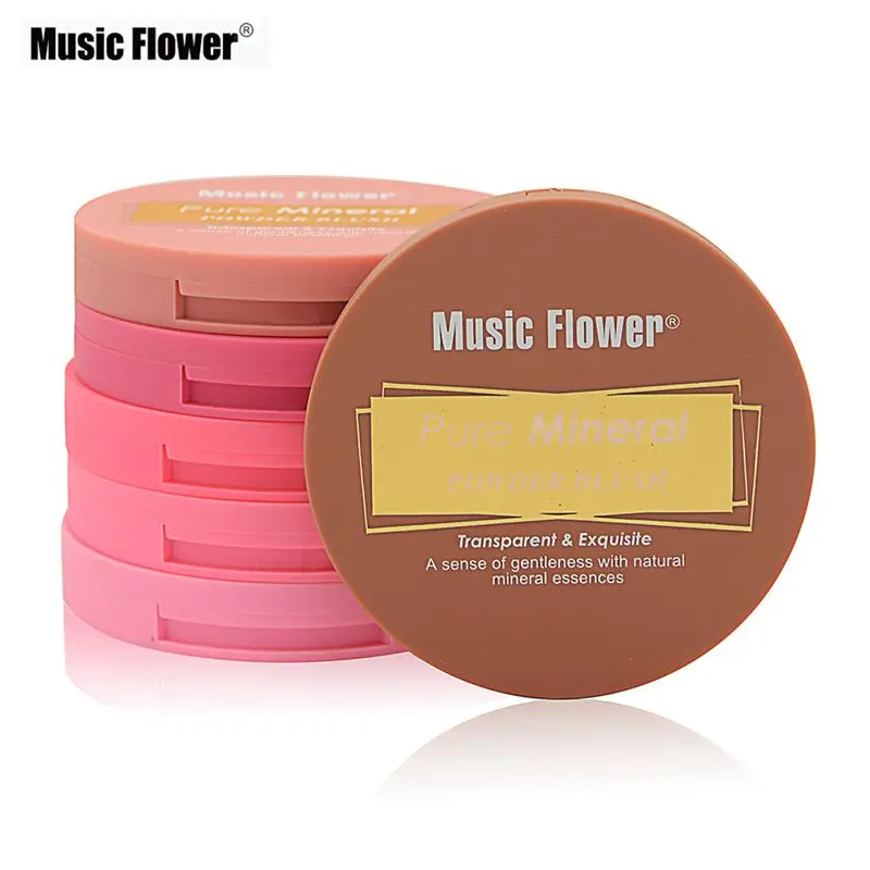 Music Flower макияж набор Одноцветный чистый минеральный порошок румяна щек румяна палитра макияж Запеченный бронзант, контур Гладкий текстура