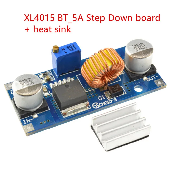 XL4015 5A DC/DC преобразователь понижающий модуль питания CC CV литиевая батарея понижающая зарядная плата Регулируемый Модуль зарядного устройства - Цвет: BT 5A add heat sink