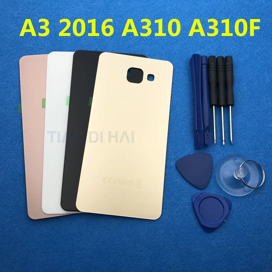 

Back Housing Glass For Samsung Galaxy A3 2016 Back Cover Case A310 A310F A310H Battery Rear Door Replacement Parts + Tools
