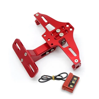 

Motorcycle License plate Holder Bracket 12V LED Rear Light CNC Fender For ducati monster yamaha suzuki moto honda bmw universal