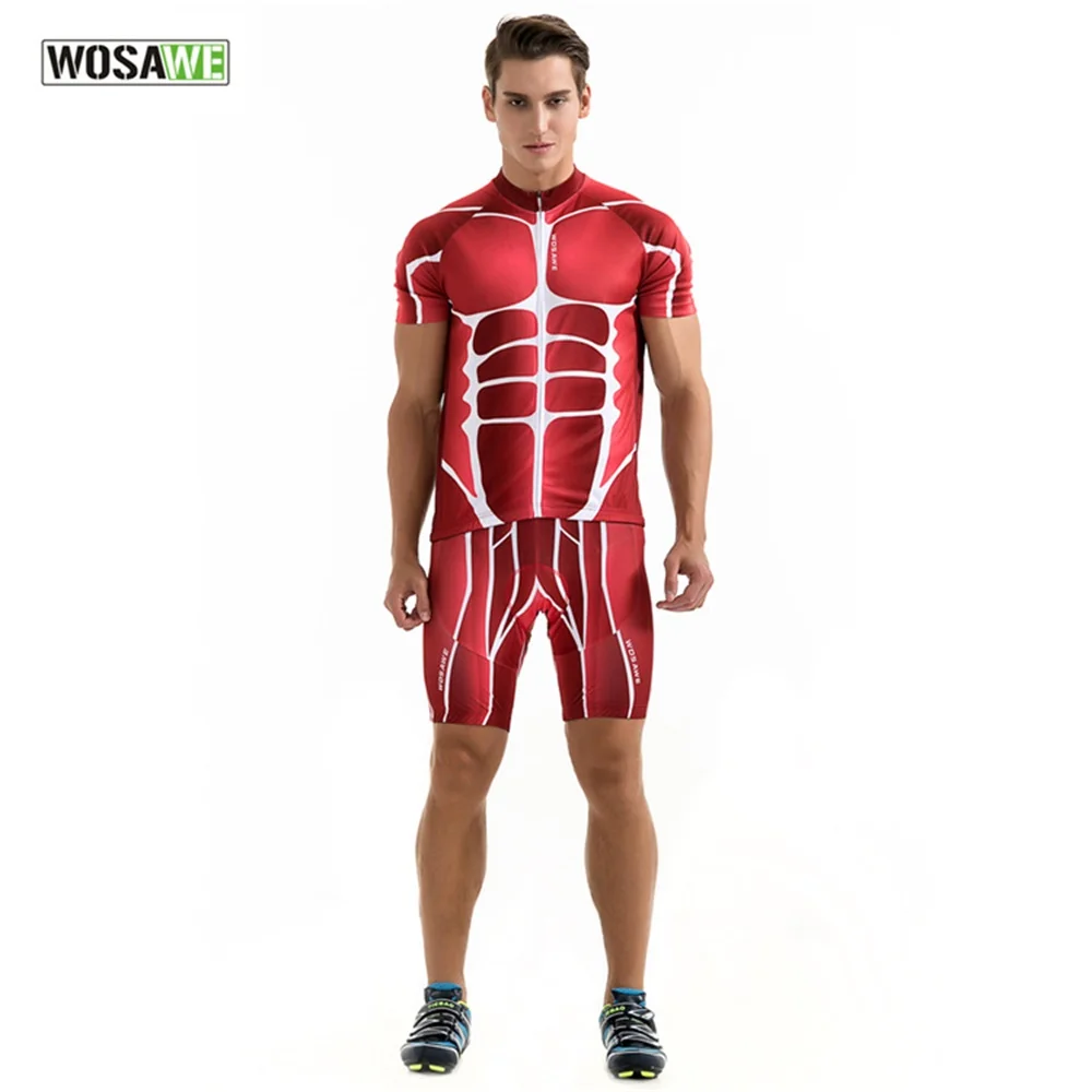 

WOSAWE 2017 Summer Men Short Cycling Sets Ropa Ciclismo Pro Cycling Clothing Jerseys Suit Jumpsuit Skinsuit Bike Triathlon Sport