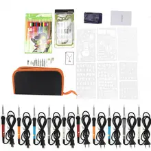 71 шт., электрическая ручка для сжигания древесины, паяльник, набор инструментов для пирографии, рисования, наконечники для выжигания, руководство по эксплуатации