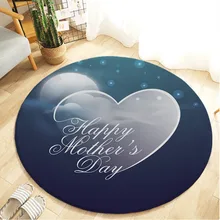 Круглый фланелевый кухонный коврик с принтом на день матери, Противоскользящий коврик для детской комнаты 60#80#120 см