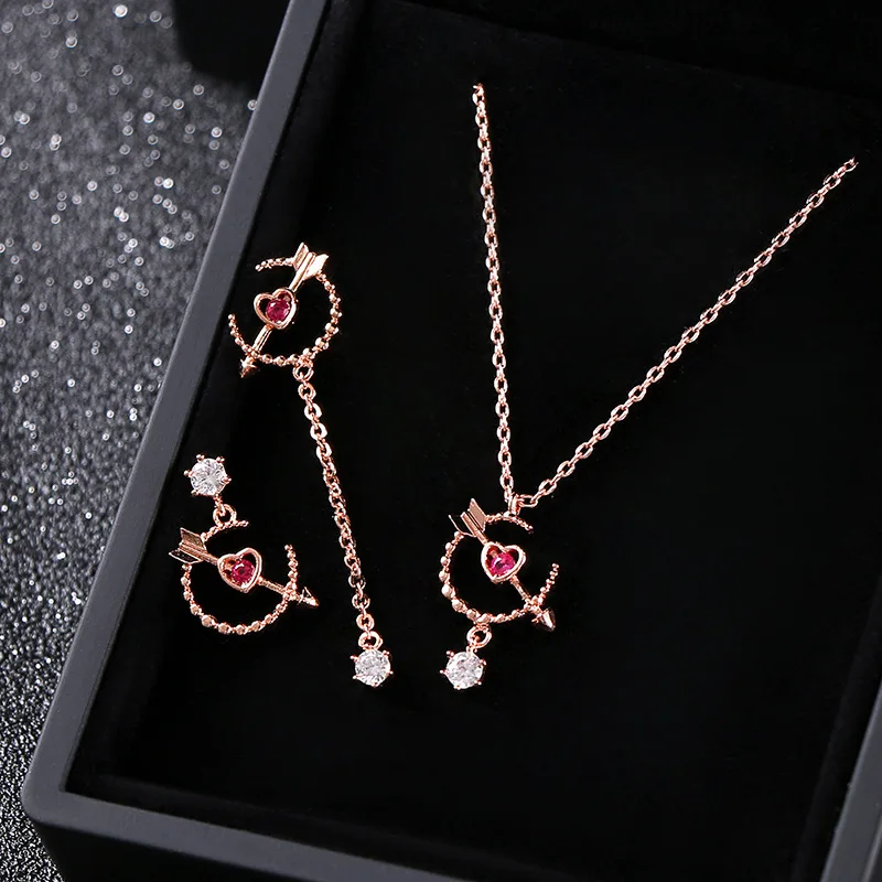 

Fashion Jewelry S925 Stud CZ Concise Heart Charm Earring For Women Good Gift