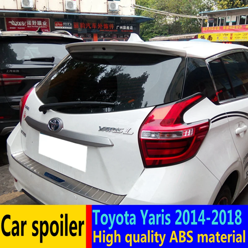 Для Toyota Yaris спойлер 2014-2018 Высокое качество ABS Материал автомобильное заднее крыло