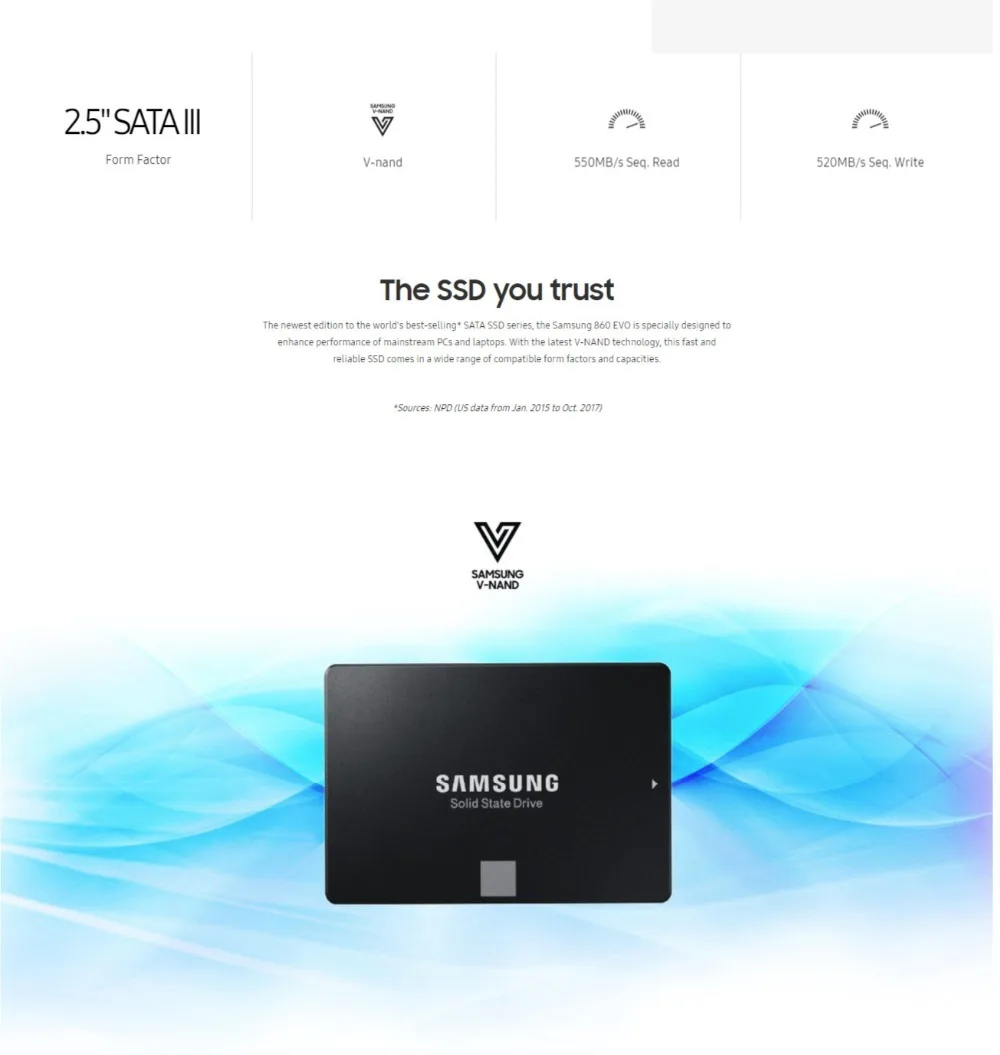 Samsung Ssd Hdd 250gb 860 Evo Внутренний твердотельный диск Жесткий диск Sataiii Hdd для ноутбука Настольный ПК