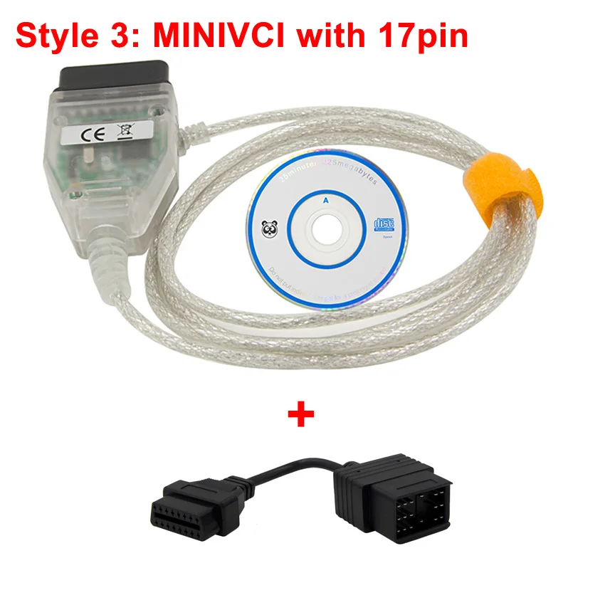 Мини VCI V14.20.019 для TOYOTA 22Pin 17Pin TIS Techstream minivci FTDI для J2534 OBD OBD2 автомобильный диагностический инструмент Авто сканер кабель - Цвет: with 17Pin