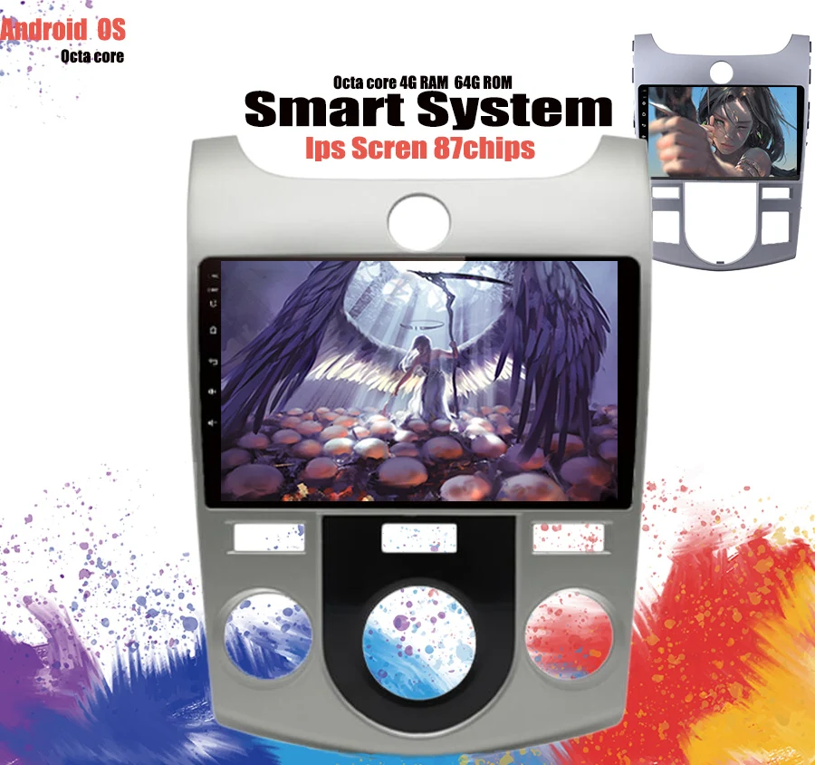 Clearance 9" android 9.1 Car Radio DVD Player for KIA forte 2009-2014 GPS Navigation Tape Recorder support DVR Camera Rear Carplay 4+64GB 4