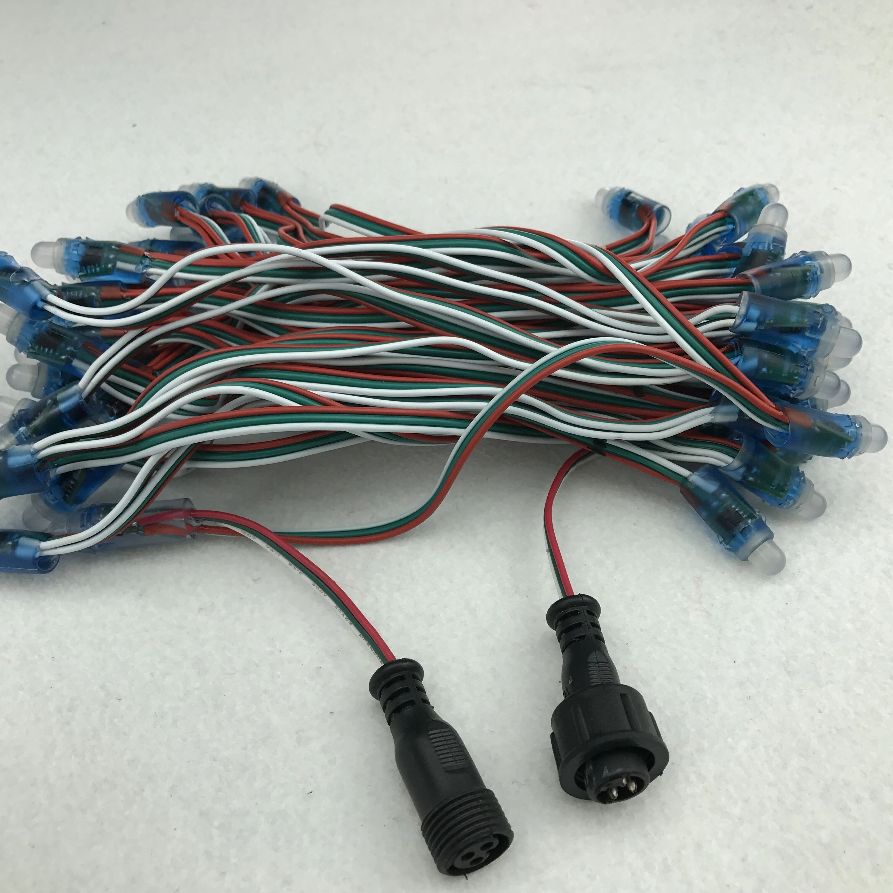 Ws2811 Dc5v 50nodes Addressable Led Pixel String Ip68 18cm Wire Spacing Rgb Full Color 24awg Wire 13 5mm Waterproof Pigtails Lighting Strings Aliexpress