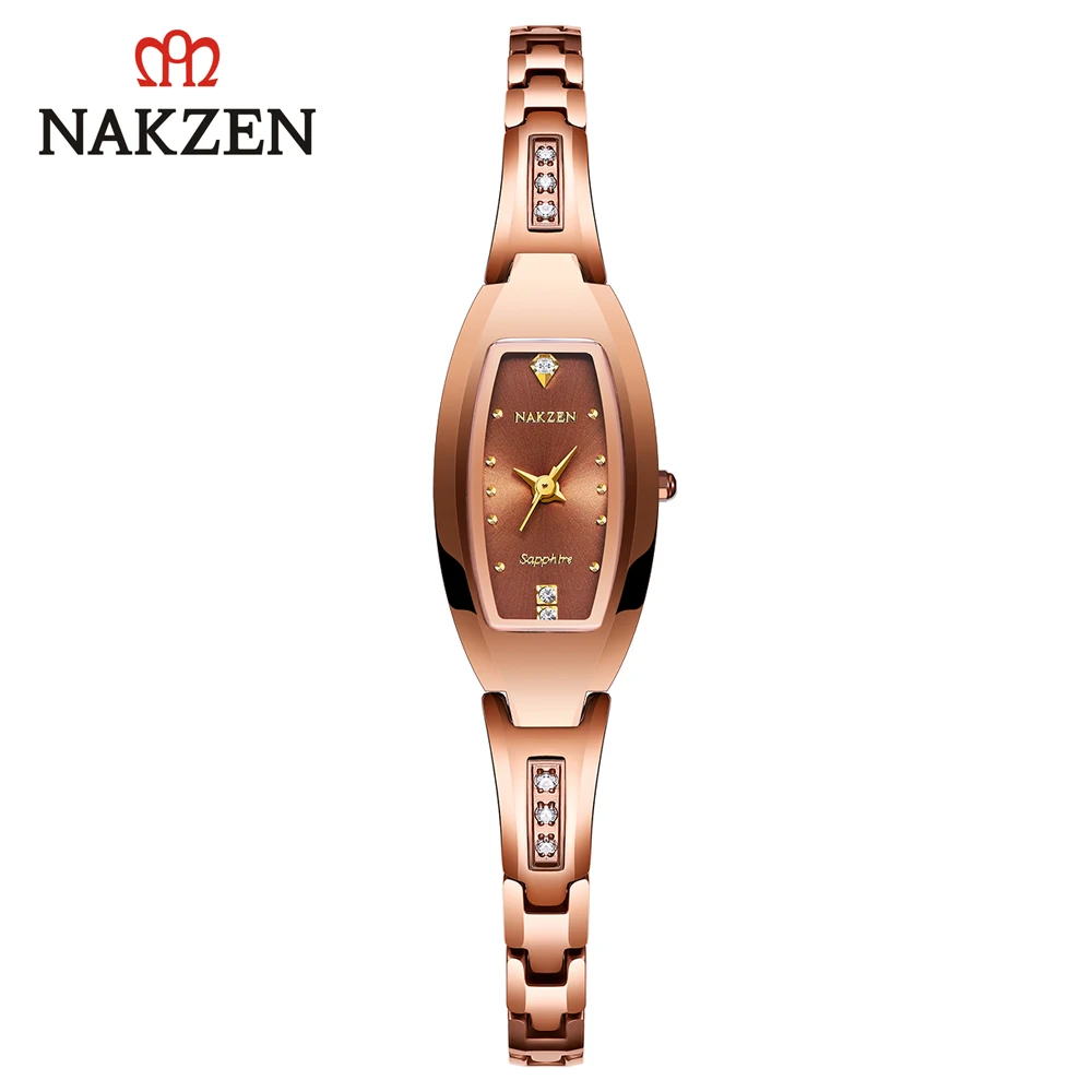 

NAKZEN fashion women's watch Japanese movement waterproof watch diamond tungsten steel chain strap SS3013L