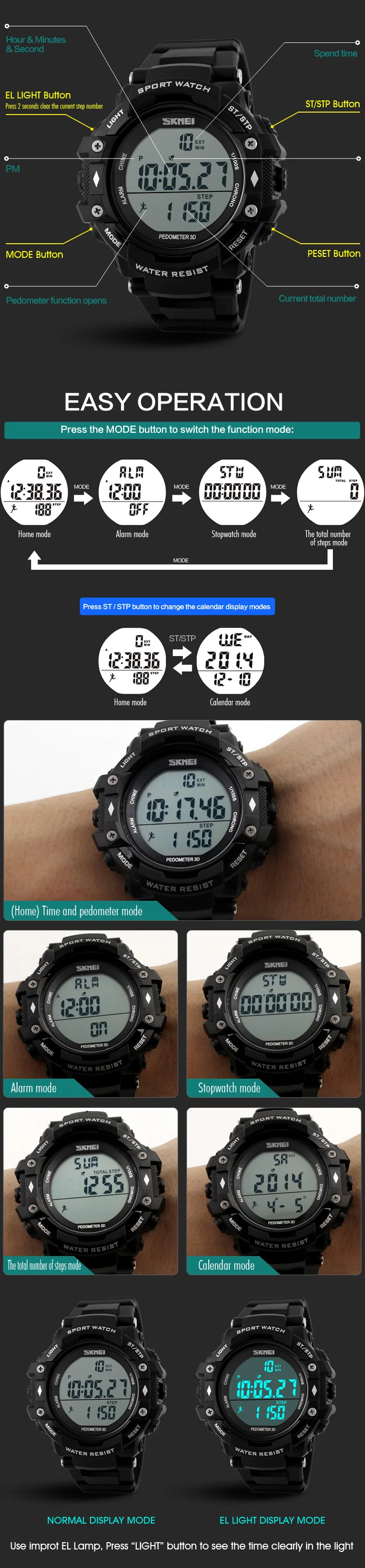 Бесплатная доставка Водонепроницаемый Спорт военные камуфляж часы Для мужчин аналоговые кварцевые цифровые часы девушка часы 1128