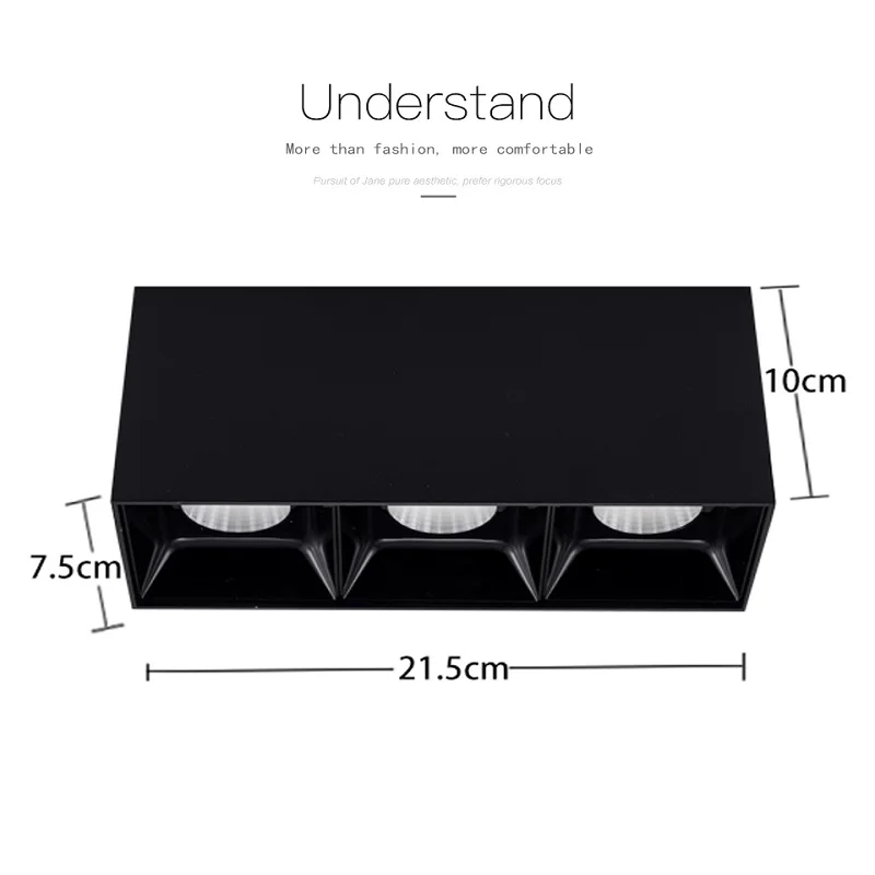 

SCON 21W Three head Square surface mounted free open COB CREE Spotlight LED Ceiling Downlight CRI Ra>85 4000k natural light