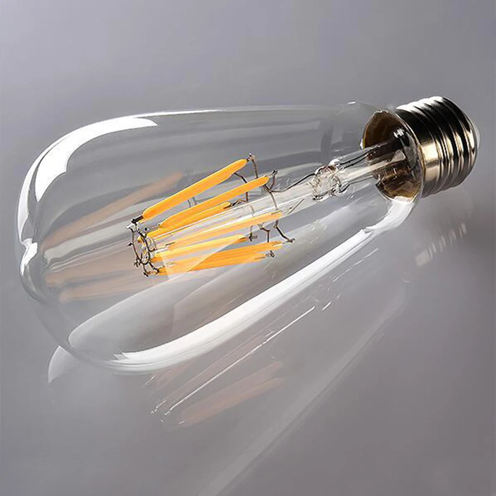 

TSLEEN GOLDEN/TRANSPERENT SHELL E27 16W COB LED RETRO EDISON FILAMENT BULB ST64 VINTAGE DIMMABLE PUB LAMP
