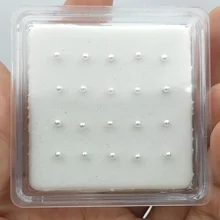 925 пробы серебро 2 мм Жемчуг Сережка для пирсинга носа кости крошечные ноздрей, украшения для пирсинга, 20 шт./упак