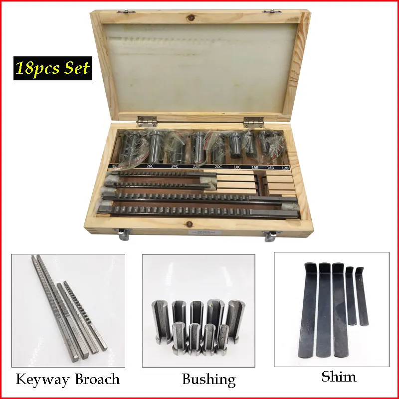 18pc HSS Metric Keyway Broach Cutter B C Push Type 4mm 5mm 6mm 8mm