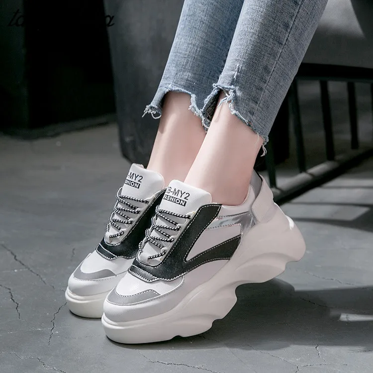 

reflective sneakers women running shoes white sport shoes woman platform sneakers lightweight shoes