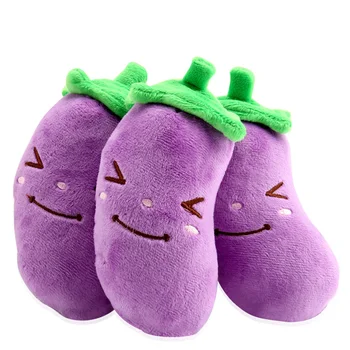 

1pcs Lovely Dog Toys Pet Puppy Chew Toy Squeaky Plush Sound Vegetable Eggplant Design Toys Pet Products for Small Dogs Pets