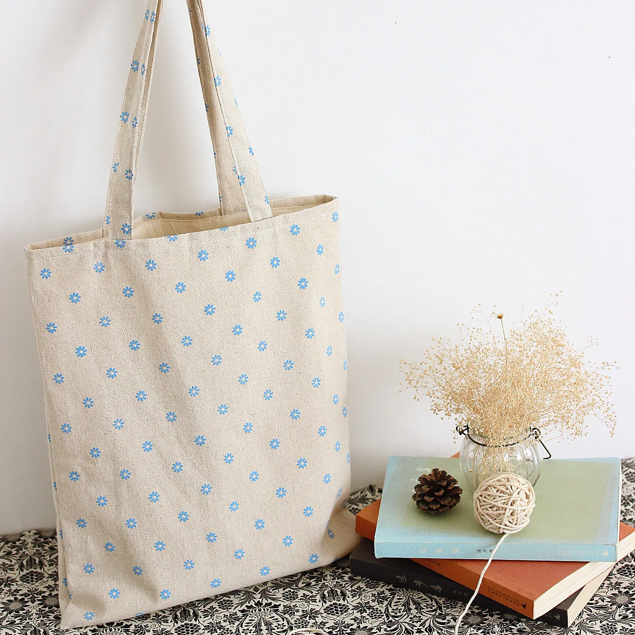 New Single Shopping Bag Canvas Shoulder Bag Lady Large Capacity Casual Tote Bags Women Floral