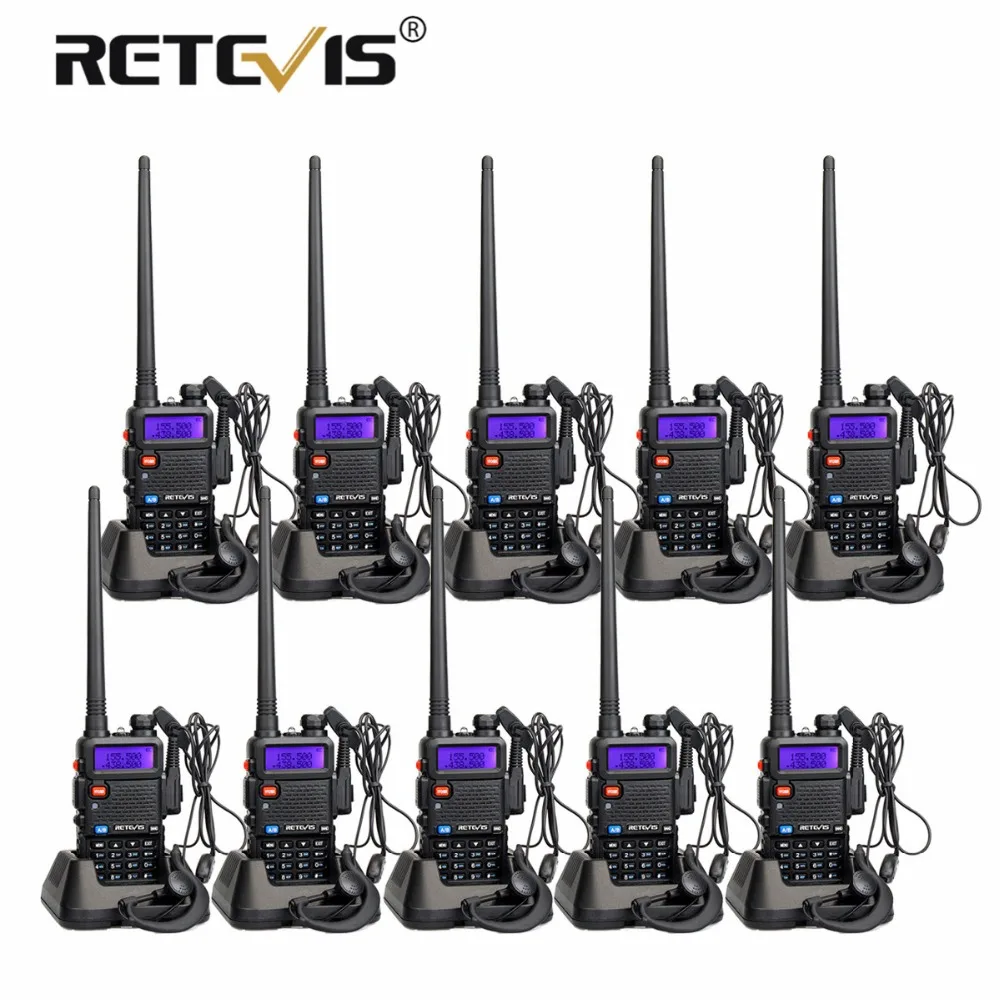 10pcs Cheap Retevis RT5R Walkie Talkie VHF UHF Dual Band VOX FM Frequency Portable cb Radio Station Hf Transceiver Walkie-Talkie