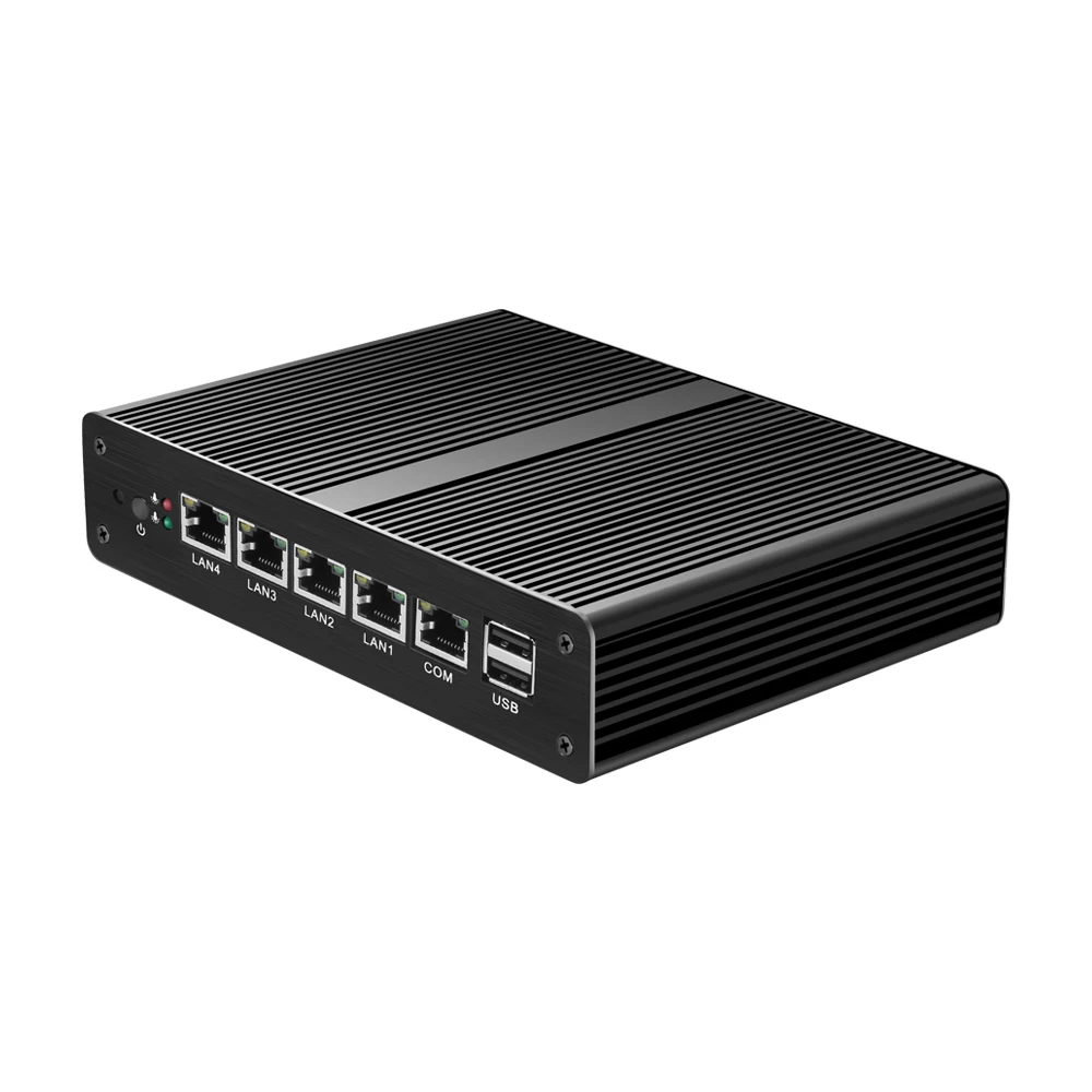 Безвентиляторный мини ПК pFsense Celeron J1800 J1900 четырехъядерный брандмауэр маршрутизатор 4 гигабит LAN Windows 7 4 RJ45 LAN VGA промышленный ПК