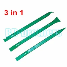 3 в 1 зеленый инструмент, 155 мм Бренд prying Opening инструменты Пластиковый лом для плоского кабеля/экрана/ремонта корпуса 300 компл./лот