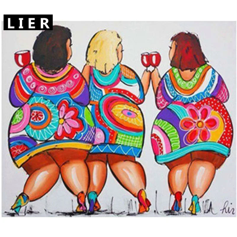 Full square Drill 5D DIY Diamond Painting&quotSexy fat woman&quot3D diamond Embroidery Party drinking red wine Cross Stitch Mosaic Decor | Дом и