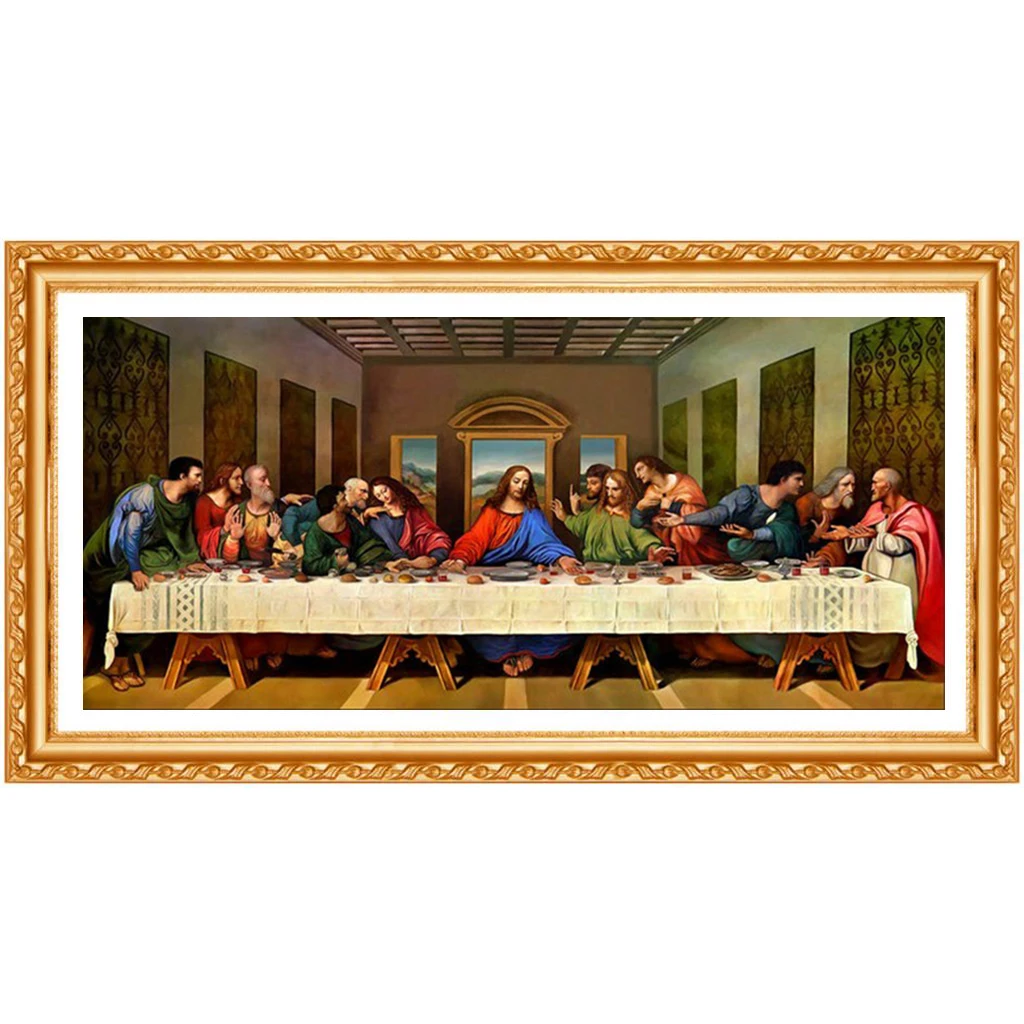 5D DIY Square&Round Diamond Painting The Last Supper Crystal Diamond Painting Jesus Cross Stitch Needlework Home Decorative diamond painting diamond painting accessories