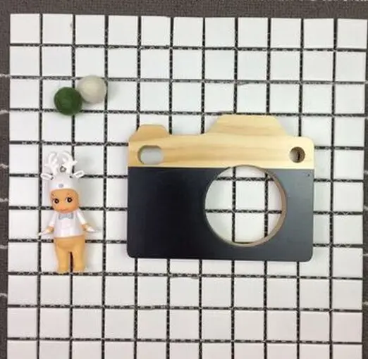 Черный Детские милые деревянные игрушки для камеры, Детские модные аксессуары для спальни, безопасные и натуральные игрушки подарки на день рождения - Цвет: Черный