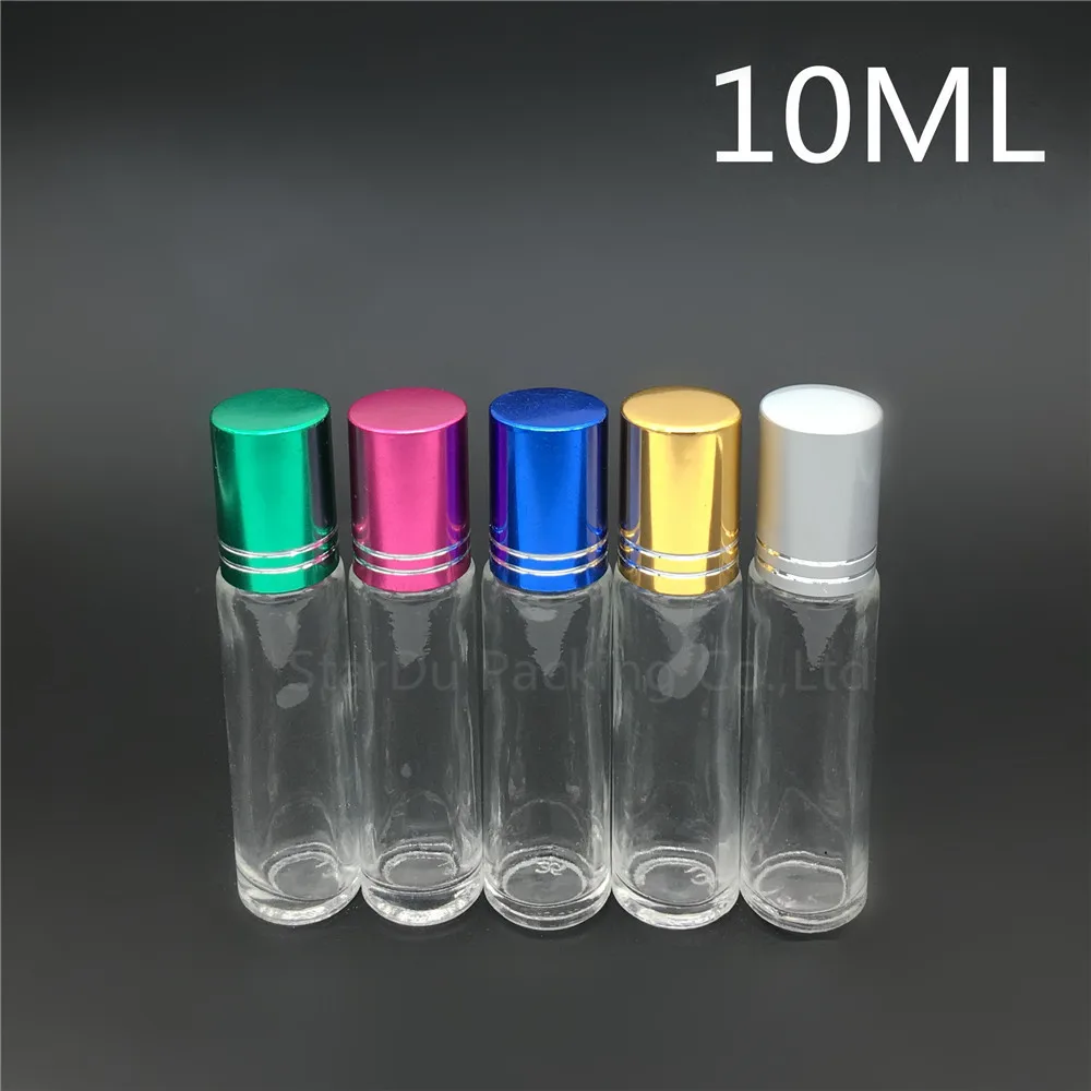 Free shipping 200pcs 10ml Roll on perfume bottle, 10cc clear essential