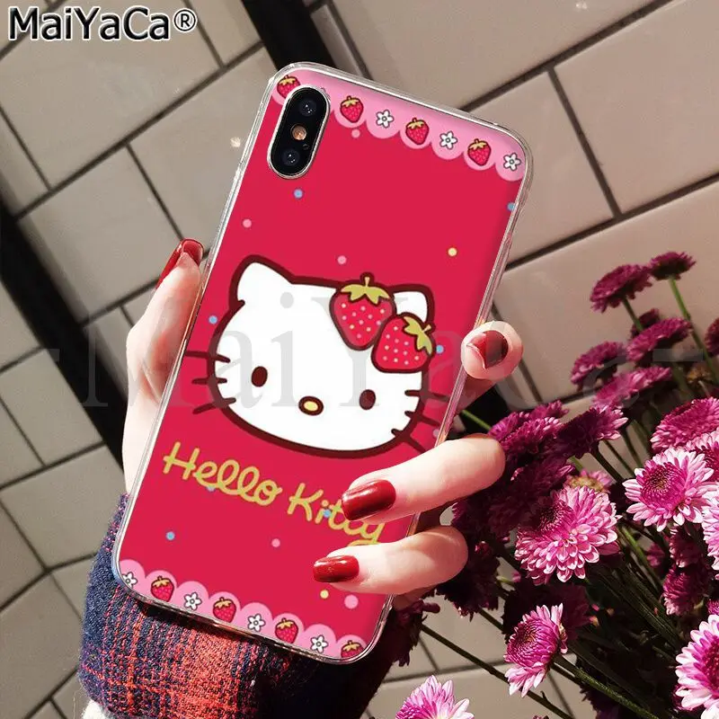 MaiYaCa hello kitty Merry Christmas мягкий резиновый Прозрачный чехол для телефона для Apple iPhone 8 7 6 6S Plus X XS MAX 5 5S SE XR - Цвет: A16