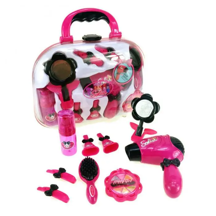 Новинка 2019 года дети красота игрушки набор макияж зеркало для сумочек фен заколки для девочек