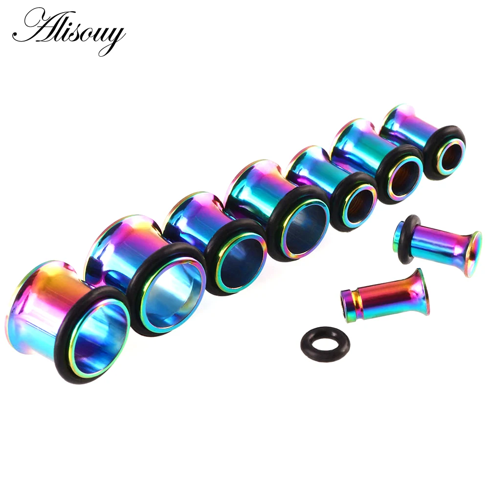 1pc 2mm-25mm Stainless Steel Ear Plugs Tunnels Rose Gold Earrings Body Piercings Jewelry