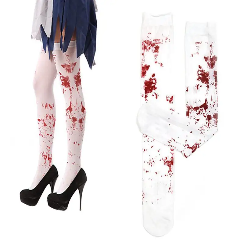 2pcsset 70cm women blood stained white knee high stockings for halloween cosplay costume party - Price Of Halloween Horror Nights 2pcsset 70cm women blood stained white knee high stockings for halloween cosplay costume party - Price Of Halloween Horror Nights