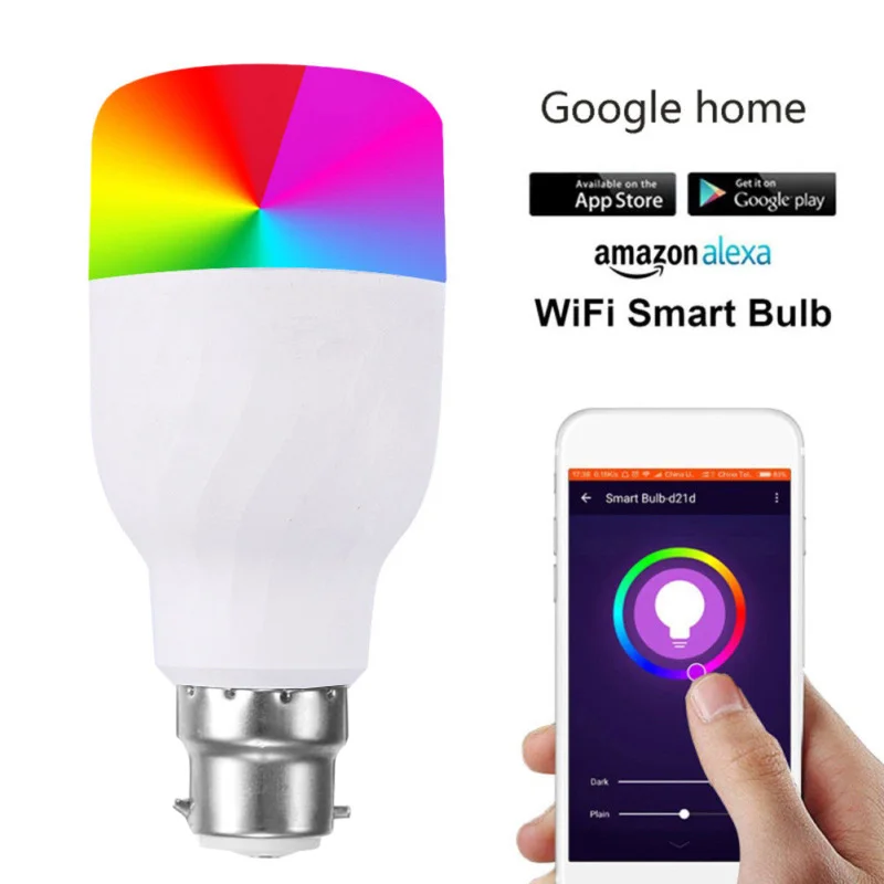 11 Вт магический RGB WiFi голосовой Contro светодиодный светильник E27 B22 wifi-патрон, умный свет лампы совместимы Alexa Google Сохранение лампа Прямая поставка - Испускаемый цвет: B22 11W