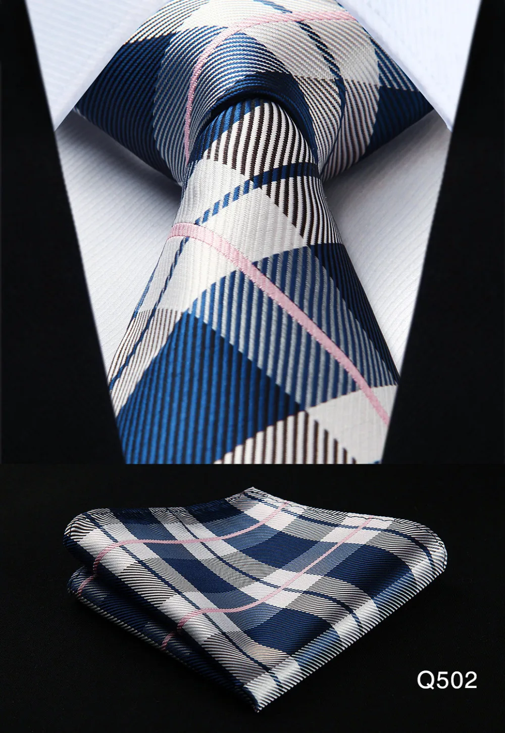 Men Extra Long Tie Check 3.4