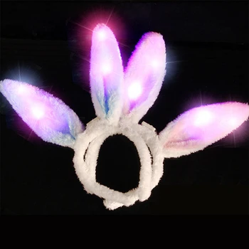 

Halloween Led Flash Headband Plush Sweet Cute Rabbit Ears Headdress Children's Stall Toy Small Gift Role Play 13712