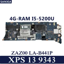KEFU ZAZ00 LA-B441P Laptop motherboard for Dell XPS 13 9343 Test original mainboard 4G-RAM I5-5200U