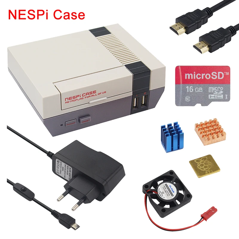 Оригинальный чехол Retroflag NESPi/Чехол NESPi + с охлаждающим вентилятором и радиатором