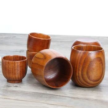 

Japan Style Natural Jujube Wood Cup Primitive Handmade Natural Spruce Wooden Cup Breakfast Beer Milk Drinkware Green Tea Cup