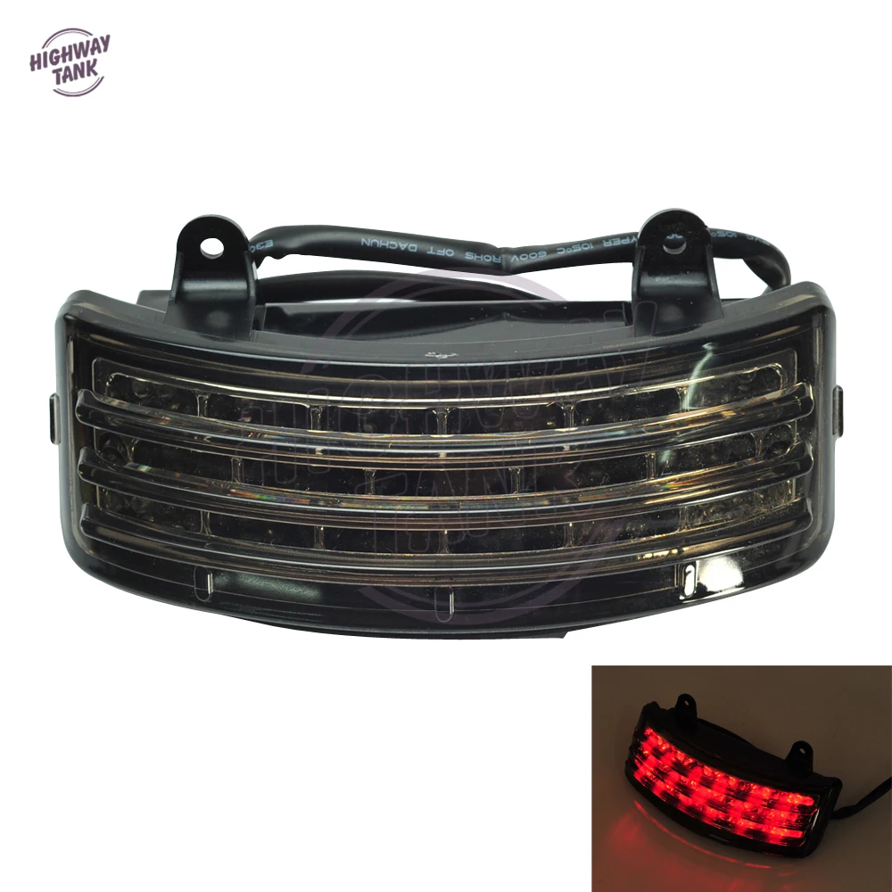 

Smoke Motorcycle Tri-Bar Fender LED Brake Signal Light Moto Taillight case for Harley Touring Street Glide FLHX FLTRX