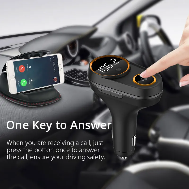 VANJEW C43 Bluetooth FM Transmitter 5V/4.8A Car Charger FM Modulator MP3 Audio Player transmitters Handsfree Call 2 USB Charger VANJEW C43 Bluetooth FM Transmitter 5V/4.8A Car Charger FM Modulator MP3 Audio Player transmitters Handsfree Call 2 USB Charger