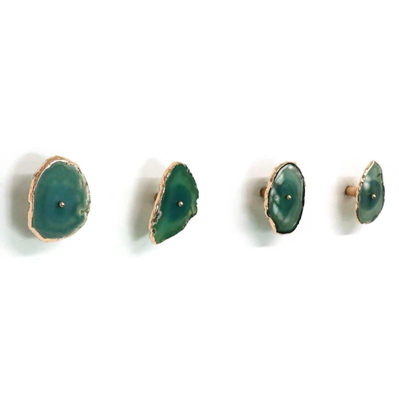 Brass Agate Handle Nordic Style Drawer Pulls Cabinet Knob