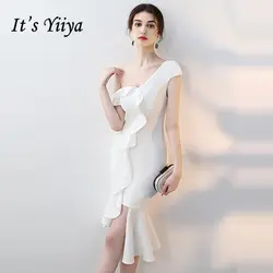 Это Yiiya выпускного платья без рукавов Русалка Белый модные дизайнерские Элегантные платья Пром Платья для вечеринок Вечерние платья LX947