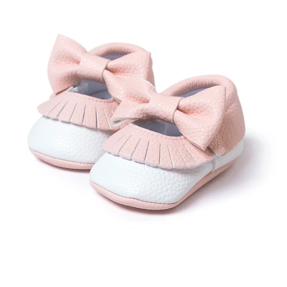 Blanco rosa bebé niñas niños bowknot Zapatos Zapatillas de bebé en primer lugar los caminantes recién nacido infantil bebe zapatos de cuero de la Pu 0 ~ 18 meses CX17C Blanco rosa bebé niñas niños bowknot Zapatos Zapatillas de bebé en primer lugar los caminantes recién nacido infantil bebe zapatos de cuero de la Pu 0 ~ 18 meses CX17C