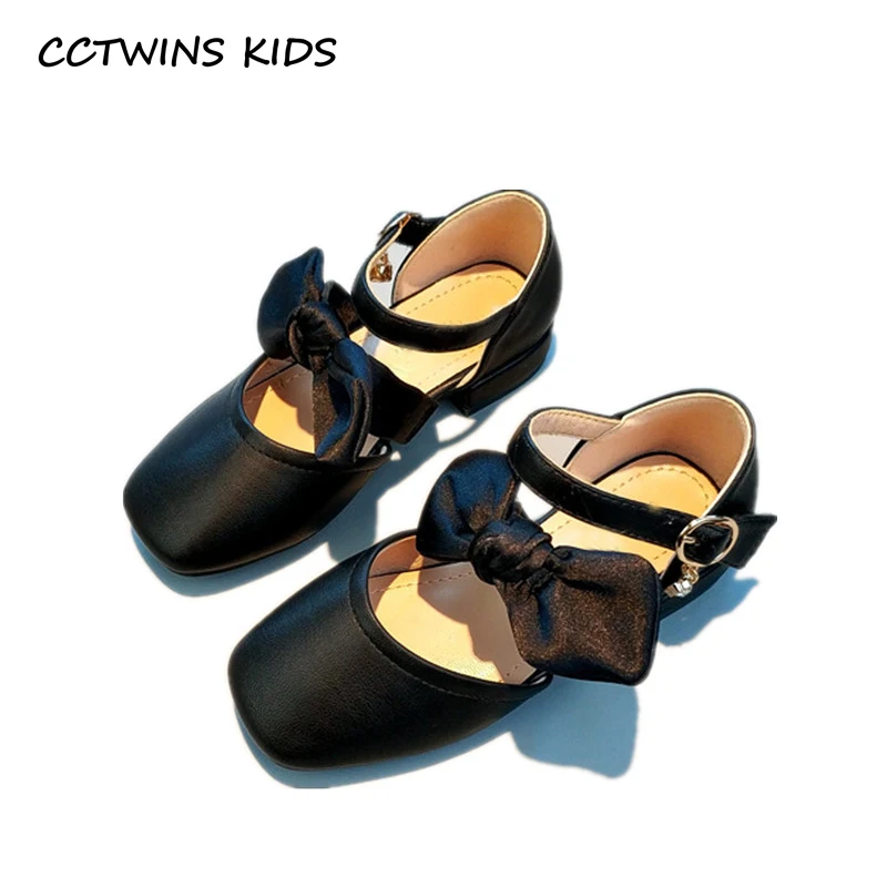 

CCTWINS KIDS 2019 Spring Children Black Party Shoe Baby Girl Fashion Mary Jane Toddler Pu Leather Flat Black GM2223