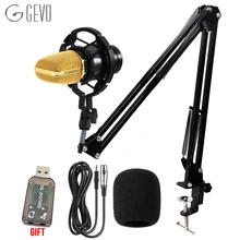 GEVO BM 700 Condenser Microphone Studio Wired Computer Mic BM700 NB-35 Holder For Microphone Pop Filter For kareoke PC Laptop