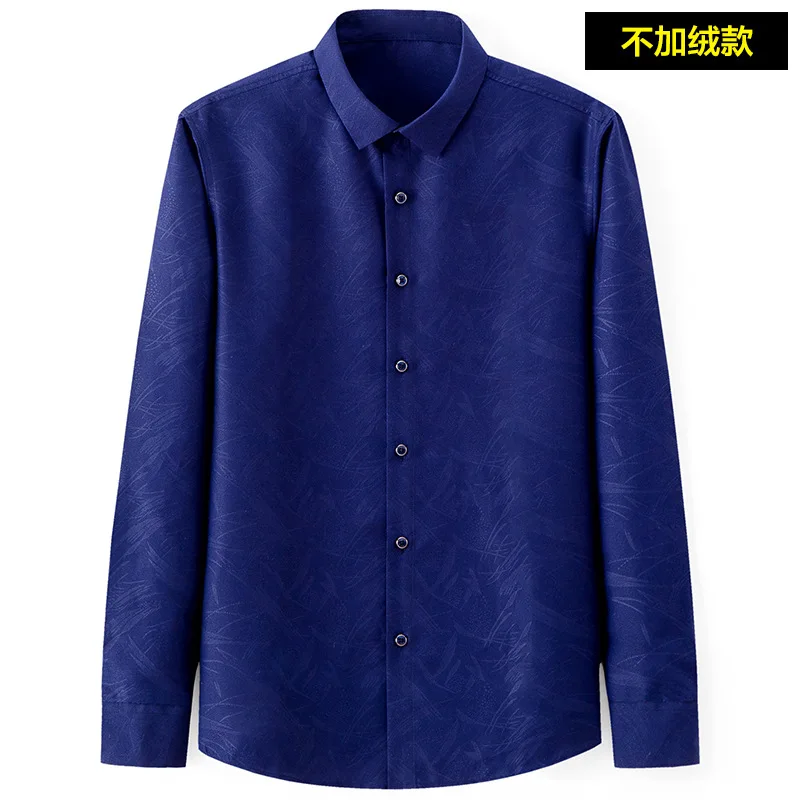 New Print Long Sleeve Shirt Men's Free Middle-aged Casual Slim Daddy Wear QC102 | Мужская одежда